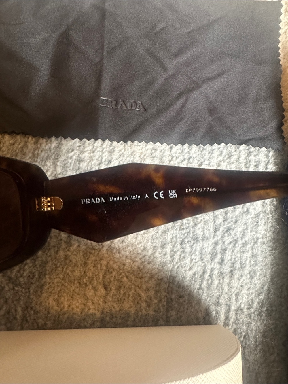 Prada Dark Brown Rectangular Sunglasses with Accessories - Picture 2 of 6